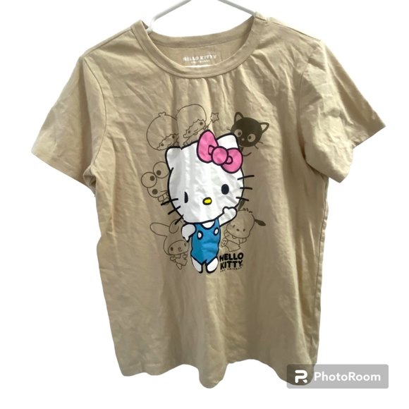 Hello Kitty and Friends‎ Sanrio Tan Short Sleeve Graphic Tee Women's Medium - Picture 1 of 4